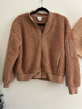 Fuzzy Zip Up Jacket